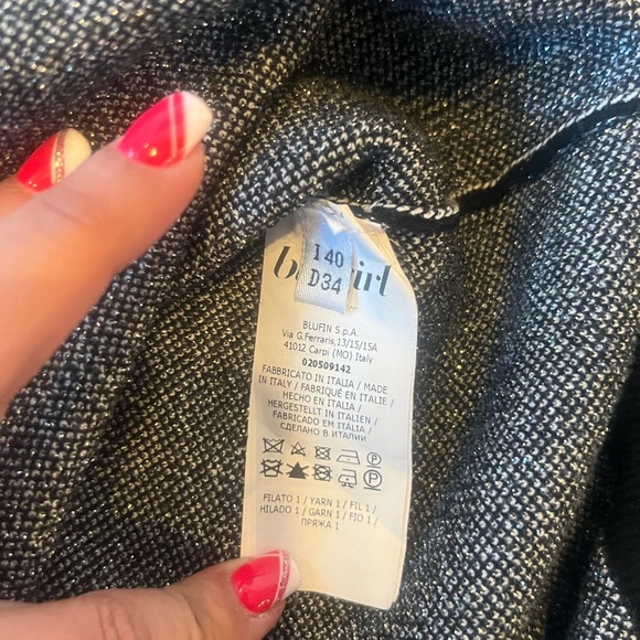 Blugirl Knit Sweater w/ Floral Sleeves & Subtle Sparkle – M - Picture 8 of 13